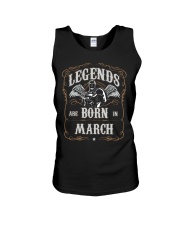 Legend are born in march Unisex Tank tile