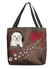 Coton-de-Tulear-dog-the-road-to-my-heart All-over Tote front