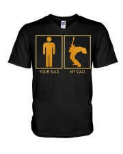 Your dad my dad guitar V-Neck T-Shirt tile