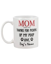 Personalized Name funny Dog Mom picking poop Mug back