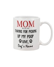 Personalized Name funny Dog Mom picking poop Mug front