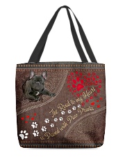 The Road To My Heart Is Paved With Paw French Bull All-over Tote front