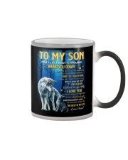 Don't Let Today's Trouble - Wolf Mom To Son Color Changing Mug tile