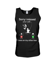 Sorry I Missed Your Call Fishing Unisex Tank tile