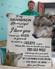 To My Grandson Love U For The Rest Of Mine Sherpa Fleece Blanket - 50" x 60" aos-sherpa-fleece-blanket-50x60-lifestyle-front-05