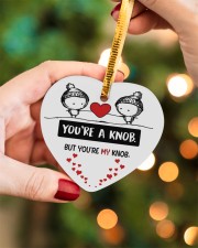 You're A Knob But You're My Knob Heart ornament - single (wood) aos-heart-ornament-single-wood-lifestyles-08
