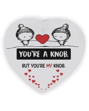 You're A Knob But You're My Knob Heart ornament - single (wood) front