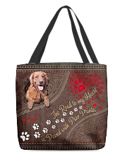 The Road To My Heart Is Paved Paw Golden Retriever All-over Tote back