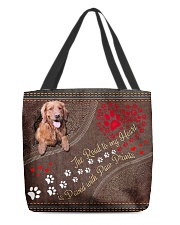The Road To My Heart Is Paved Paw Golden Retriever All-over Tote front
