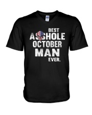 Best asshole October man V-Neck T-Shirt tile
