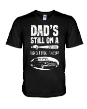 Dad's Still On A Hunting Trip - For Dad V-Neck T-Shirt tile