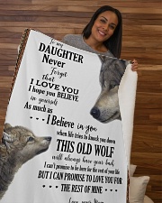 Daughter This Old Wolf Will Always Have Your Back Sherpa Fleece Blanket - 50" x 60" aos-sherpa-fleece-blanket-50x60-lifestyle-front-09b