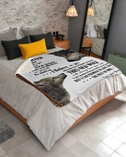 Daughter This Old Wolf Will Always Have Your Back Sherpa Fleece Blanket - 50" x 60" aos-sherpa-fleece-blanket-lifestyle-front-02