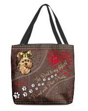 The Road To My Heart Is Paved With Paw Yorkshire All-over Tote front