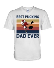 Best Pucking Dad Ever - For Dad V-Neck T-Shirt tile
