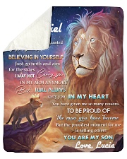 Personalized Don't Let Anymore Lion Mom To Son Sherpa Fleece Blanket tile