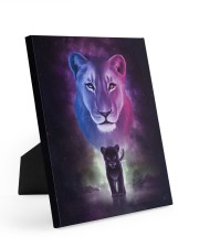 Lion Art Mom To Son or Mom to daughter Easel-Back Gallery Wrapped Canvas tile
