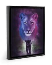 Lion Art Mom To Son or Mom to daughter Floating Framed Canvas Prints Black tile