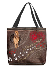 Bloodhound-dog-the-road-to-my-heart All-over Tote back