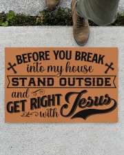 Before You Break Into My House Stand Outside Doormat 22.5" x 15" aos-doormat-22-5x15-lifestyle-front-01