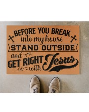 Before You Break Into My House Stand Outside Doormat 22.5" x 15" aos-doormat-22-5x15-lifestyle-front-04