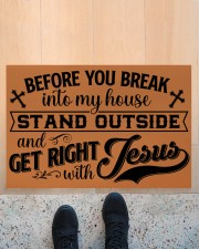 Before You Break Into My House Stand Outside Doormat 22.5" x 15" aos-doormat-22-5x15-lifestyle-front-10