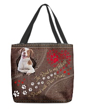 Brittany-dog-the-road-to-my-heart All-over Tote back