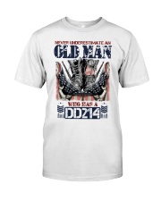 Never Underestimate Old Man Veteran Premium Fit Mens Tee tile
