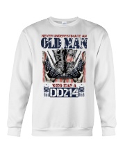Never Underestimate Old Man Veteran Crewneck Sweatshirt tile