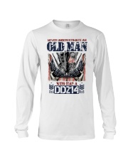 Never Underestimate Old Man Veteran Long Sleeve Tee tile