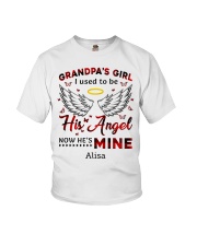 Personalized Grandpa's Girl I Used To Be His Angel Youth T-Shirt tile