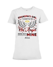 Personalized Grandpa's Girl I Used To Be His Angel Premium Fit Ladies Tee tile