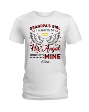 Personalized Grandpa's Girl I Used To Be His Angel Ladies T-Shirt front