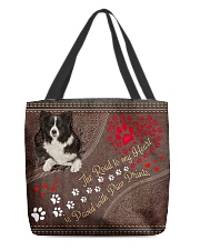 Border-Collie-dog-the-road-to-my-heart- All-over Tote front