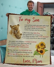 To My Son I'll Love You Till My Days Are Done Sherpa Fleece Blanket - 50" x 60" aos-sherpa-fleece-blanket-50x60-lifestyle-front-05
