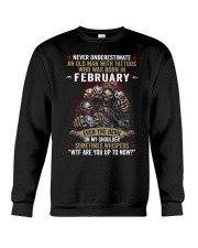 tattoo Old Man born in february Crewneck Sweatshirt tile