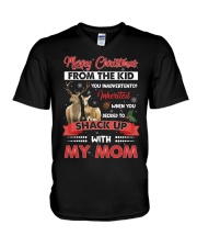 Merry Chistmas From The Kid - For Dad V-Neck T-Shirt tile