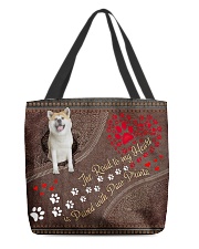 Akita-dog-the-road-to-my-heart All-over Tote back