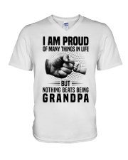Nothing Beats Being Grandpa - For Grandpa V-Neck T-Shirt tile