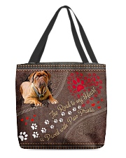 Dogue-De-Bordeaux-dog-the-road-to-my-heart- All-over Tote back