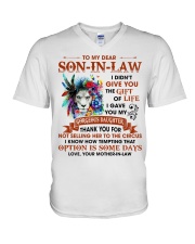 I Didn't Give UThe Gift Of Life-Lion To Son-In-Law V-Neck T-Shirt tile