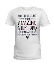 Happy Fathers Day To Amazing StepDad Ladies T-Shirt tile