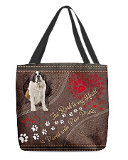 Saint-Bernard-dog-the-road-to-my-heart All-over Tote front