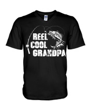 Reel Cool Grandpa Fishing V-Neck T-Shirt tile