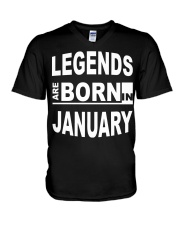 Legends are born in January V-Neck T-Shirt tile