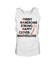 Father Funny Handsome Strong Clever Unisex Tank tile