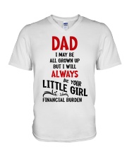 Dad I'll Always Be Your Little Girl V-Neck T-Shirt tile