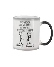 Personalized Name Let me touch it Color Changing Mug tile