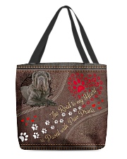 Neopolitan-Mastiff-dog-the-road-to-my-heart All-over Tote back