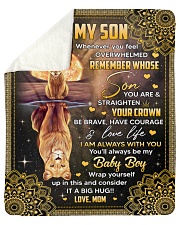 Be Brave Have Courage Love Life - Lion Mom To Son Sherpa Fleece Blanket tile